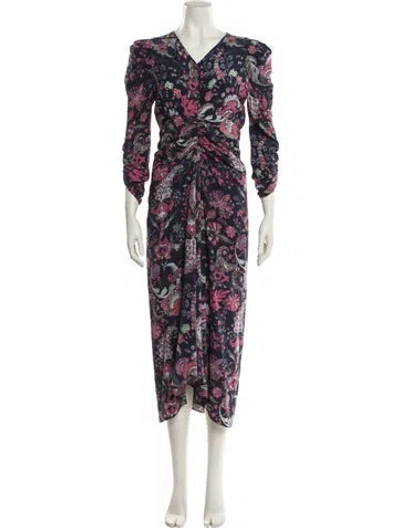 Pre-owned Isabel Marant Silk Long Dress In Blue