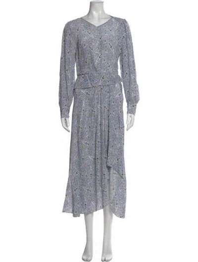 Pre-owned Isabel Marant Silk Long Dress In Blue