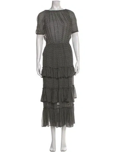 Pre-owned Isabel Marant Silk Long Dress In Gray