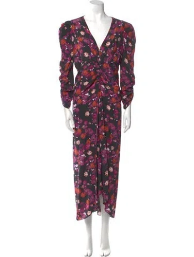Pre-owned Isabel Marant Silk Long Dress In Gray