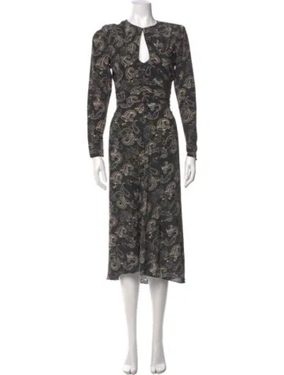 Pre-owned Isabel Marant Silk Long Dress In Gray