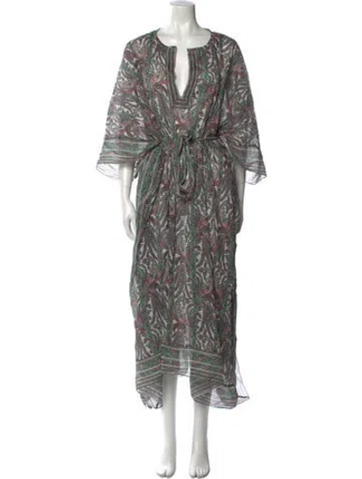 Pre-owned Isabel Marant Silk Long Dress In Green