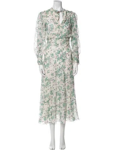 Pre-owned Isabel Marant Silk Long Dress In Green