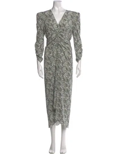 Pre-owned Isabel Marant Silk Long Dress In Green