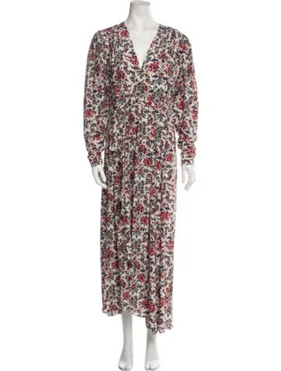 Pre-owned Isabel Marant Silk Long Dress In Neutral