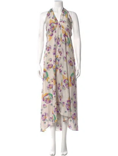Pre-owned Isabel Marant Silk Long Dress In Neutral