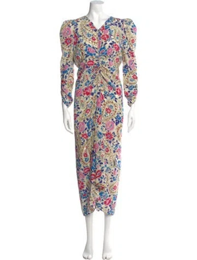 Pre-owned Isabel Marant Silk Long Dress In Neutral