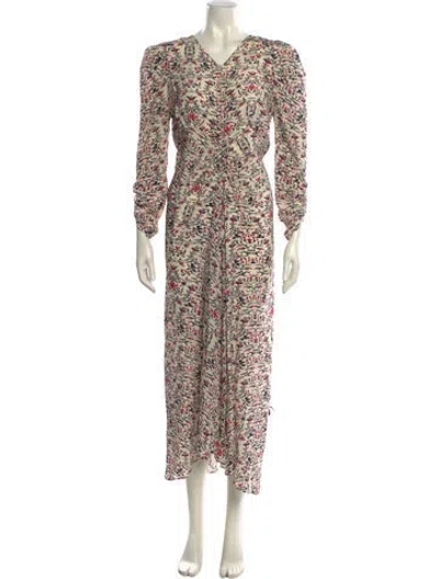 Pre-owned Isabel Marant Silk Long Dress In Neutral