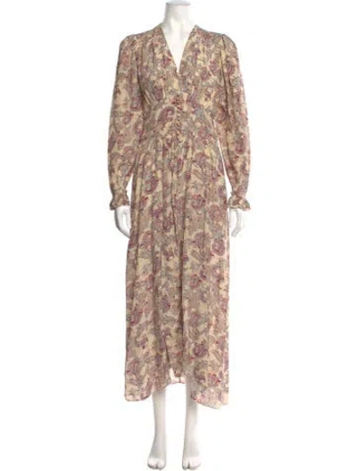 Pre-owned Isabel Marant Silk Long Dress In Neutral