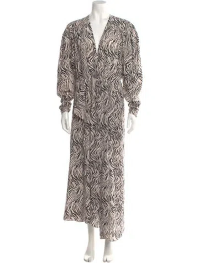 Pre-owned Isabel Marant Silk Long Dress In Neutral