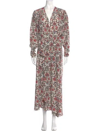 Pre-owned Isabel Marant Silk Long Dress In Neutral