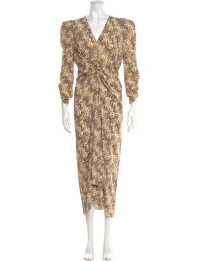 Pre-owned Isabel Marant Silk Long Dress In Neutral