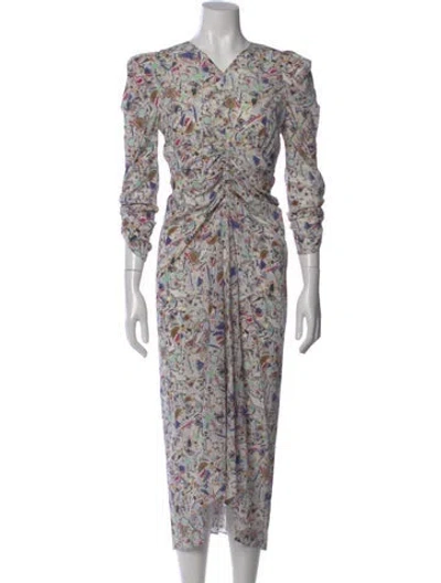 Pre-owned Isabel Marant Silk Long Dress In Neutral