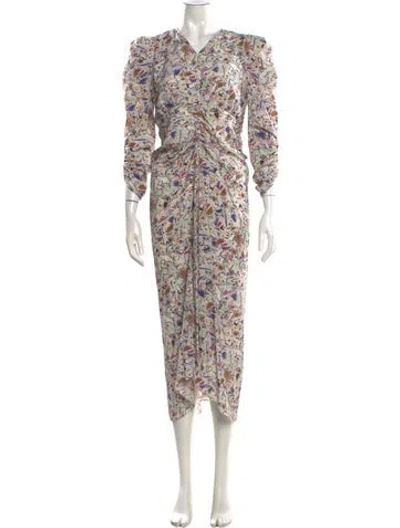 Pre-owned Isabel Marant Silk Long Dress In Neutral