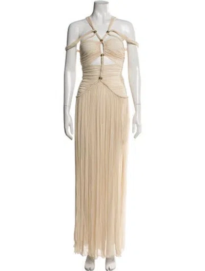 Pre-owned Isabel Marant Silk Long Dress In Neutral