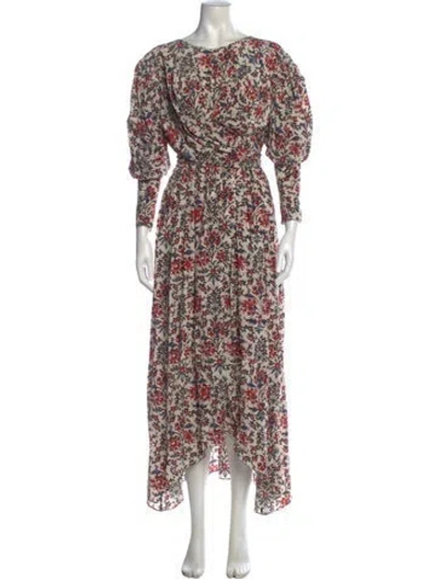 Pre-owned Isabel Marant Silk Long Dress In Neutrals