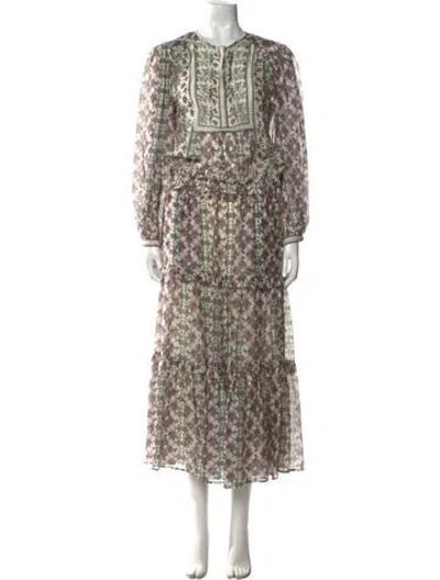 Pre-owned Isabel Marant Silk Long Dress In Purple