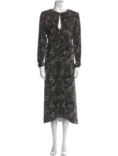 Pre-owned Isabel Marant Silk Long Dress W/ Tags In Gray