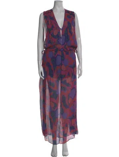 Pre-owned Isabel Marant Silk Long Dress W/ Tags In Purple