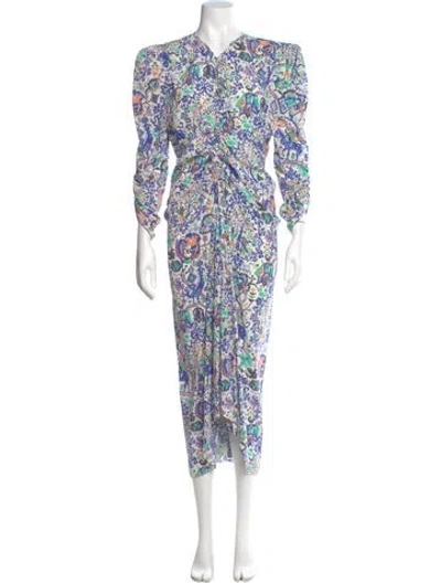 Pre-owned Isabel Marant Silk Long Dress In White