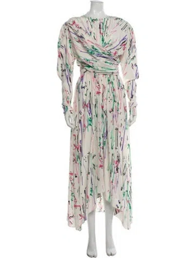 Pre-owned Isabel Marant Silk Long Dress In White