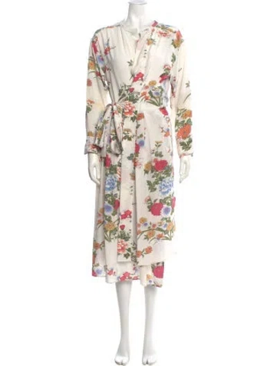 Pre-owned Isabel Marant Silk Long Dress In White