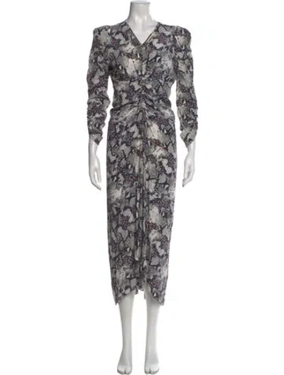Pre-owned Isabel Marant Silk Long Dress In White