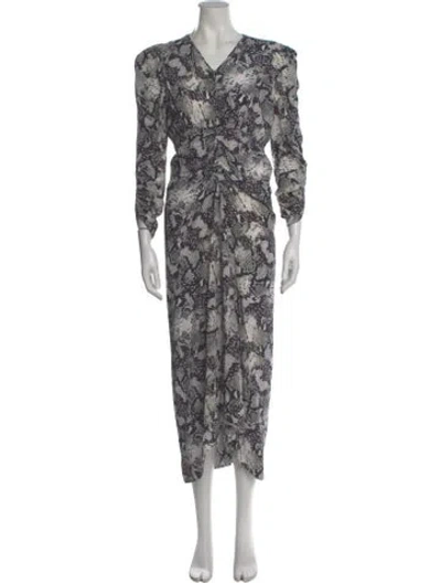 Pre-owned Isabel Marant Silk Long Dress In White