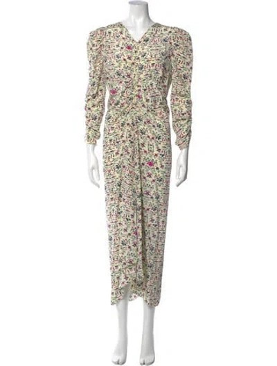 Pre-owned Isabel Marant Silk Long Dress In Yellow