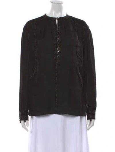 Pre-owned Isabel Marant Silk Long Sleeve Blouse In Black