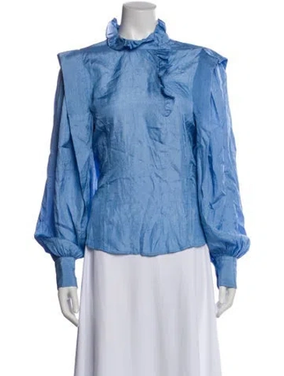 Pre-owned Isabel Marant Silk Long Sleeve Blouse In Blue