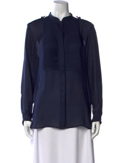 Pre-owned Isabel Marant Silk Long Sleeve Blouse In Blue