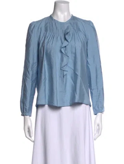 Pre-owned Isabel Marant Silk Long Sleeve Blouse In Blue