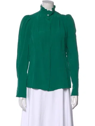 Pre-owned Isabel Marant Silk Long Sleeve Blouse In Green