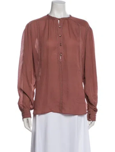 Pre-owned Isabel Marant Silk Long Sleeve Blouse In Purple