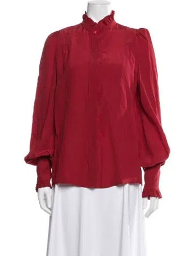 Pre-owned Isabel Marant Silk Long Sleeve Blouse In Red