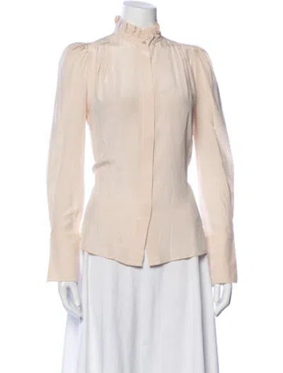 Pre-owned Isabel Marant Silk Long Sleeve Blouse W/ Tags In Neutrals