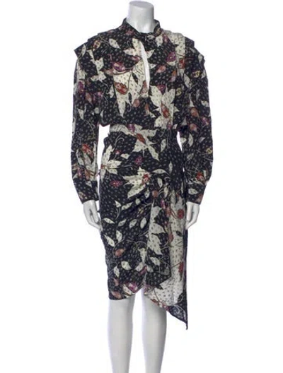 Pre-owned Isabel Marant Silk Midi Length Dress In Black