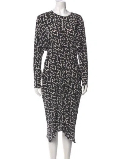 Pre-owned Isabel Marant Silk Midi Length Dress In Black