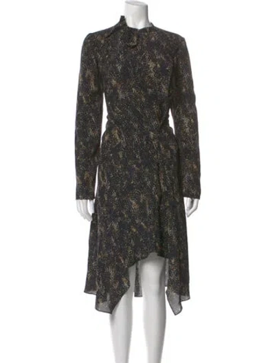 Pre-owned Isabel Marant Silk Midi Length Dress In Black