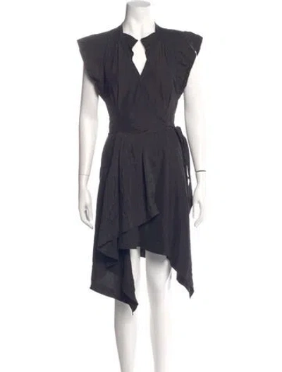 Pre-owned Isabel Marant Silk Midi Length Dress In Black