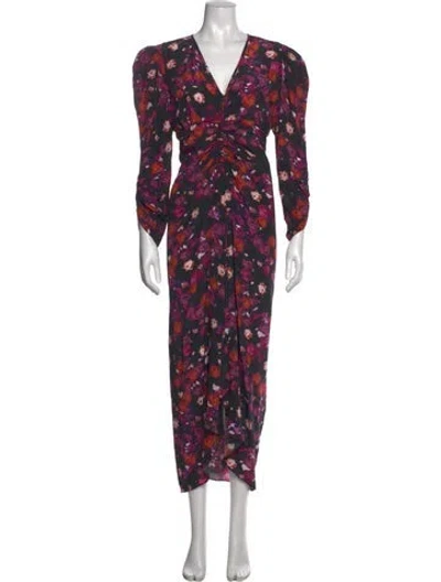 Pre-owned Isabel Marant Silk Midi Length Dress In Black