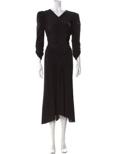 Pre-owned Isabel Marant Silk Midi Length Dress In Black