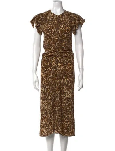 Pre-owned Isabel Marant Silk Midi Length Dress In Black