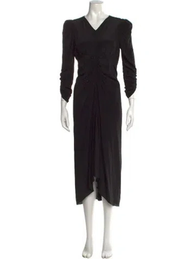 Pre-owned Isabel Marant Silk Midi Length Dress In Black