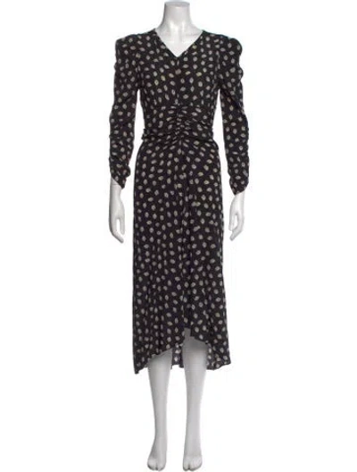 Pre-owned Isabel Marant Silk Midi Length Dress In Black