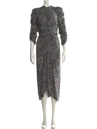 Pre-owned Isabel Marant Silk Midi Length Dress In Black
