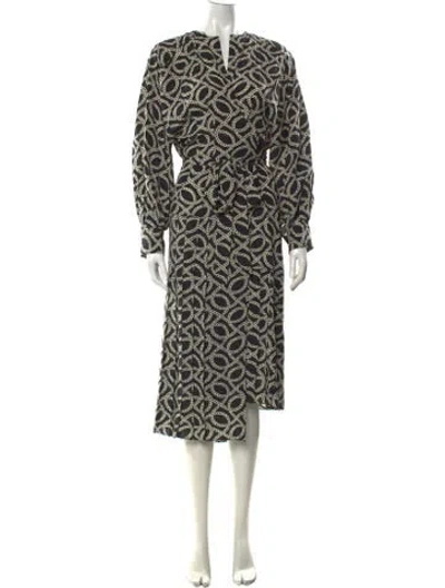 Pre-owned Isabel Marant Silk Midi Length Dress In Black