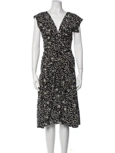 Pre-owned Isabel Marant Silk Midi Length Dress In Black