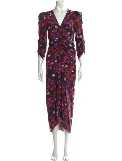 Pre-owned Isabel Marant Silk Midi Length Dress In Black